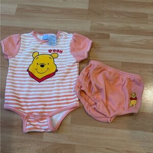Vintage Winnie the‎ Pooh Baby Onesie and Shorts Set